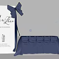 Check in Table With Blue Tablecloth And Bow Decoration For Event Ceremony