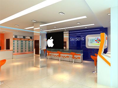 Modern Mobile Phone Shop 3d model