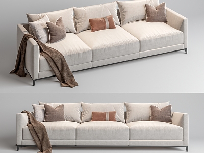 Modern three-seat sofa multiplayer sofa model