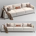 Modern three-seat sofa multiplayer sofa 3d model