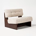Two Seater Sofa With Beige Woven Upholstery Button Tufted Backrest And Dark Wooden Frame