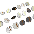 Pebble Landscape Courtyard Pebble Landscape Light Garden Light Split Mirror Pebble Courtyard Decorative Block Stone 3d model