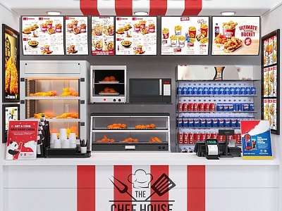 Modern Fried Chicken Restaurant Fast Food Fried Chicken Restaurant Fried Chicken Legs Fried Chicken Nuggets Fast Food Restaurant KFC McDonald's Fried Chicken Coke Combination Fried Chicken Food Combination model