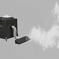 Black Smoke Machine With White Hose Ejecting Thick White Smoke 3d model