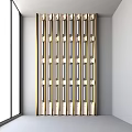Elegant Modern Interior Partition With Gold Metal Frames And Translucent Panels