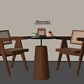 Modern Middle Ancient Leisure Table and Chair Coffee Table and Chair Combination Negotiation Table and Chair Rattan Chair Small Coffee Table 3d model