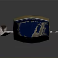 Wooden Handle Household Tool With Blue Stripe And Metal Head Design