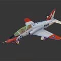 Red and White Navy Fighter Jet with Military Logo and Sleek Design