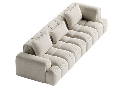 Cream wind multi-person sofa 3d model