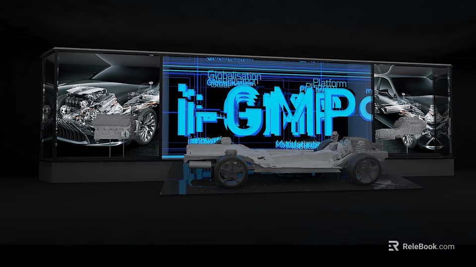 i GMP Platform Car Chassis Model On Display In Technology Exhibition 3d model 
