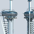 Amusement Equipment With Modern Tower Structures And Spiral Design For Recreational Use