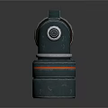 Industrial Metal Mechanical Component With Cylindrical Body Curved Structure And Textured Surface