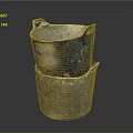 Heavy Duty Stacked Metal Buckets With Textured Surface For Industrial Storage Use