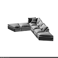 White Upholstered Modular Sectional Sofa With Plush Cushions And Modern Design