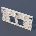 White Open Multi tiered Display Shelving Unit With Frame Structure Design 3d model