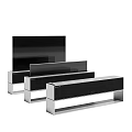 Large Screen Smart TV Displaying Stunning Earth View With Soundbar And Sleek Stand