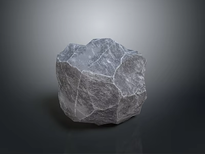 Natural Gray Stone With Textured Surface And Reflective Details For Interior Decor Projects 3d model
