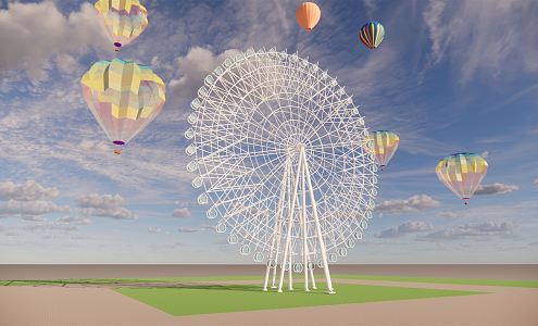 Modern Ferris Wheel Amusement Park Facilities Children's Sub-Equipment Water Park Supporting Huge Ferris Wheel 3d model