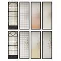 Various Glass Partition Designs With Decorative Patterns And Frame Styles 3d model