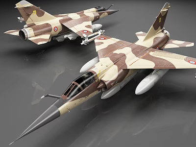Detailed Camouflage Fighter Jet Models With Military Design And Weapon Features 3d model
