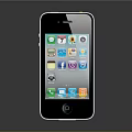 Modern Black Smartphone With App Icons On Screen And Reflective Surface