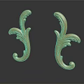 Elegant Golden Carved Furniture Decorative Ornaments With Intricate Curved Patterns