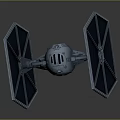 Aerospace Starfighter Design With Twin Triangular Wings And Central Engine