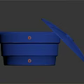 Blue Collapsible Plastic Bucket With Lid For Daily Household Storage