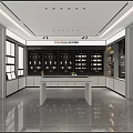 Modern Home Furnishing Store Interior With Display Shelves Central White Counter And Product Displays