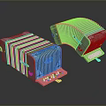 Two Industrial Gray Equipment Units With Fin Structure And Base Supports