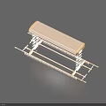 Metal Clothes Drying Rack With Two Horizontal Bars And Rectangular Top Frame 3d model