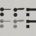 Black Door Handles And Knobs In Various Styles For Home Hardware 3d model