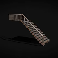 Wooden Staircase With Modern Railing And Steps Design For Interior Space
