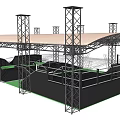 Outdoor Sports Area With Metal Frame Canopy Ramps And Safety Fences