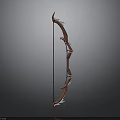 Handcrafted Wooden Bow With Curved Design And Colorful Decorative Accents