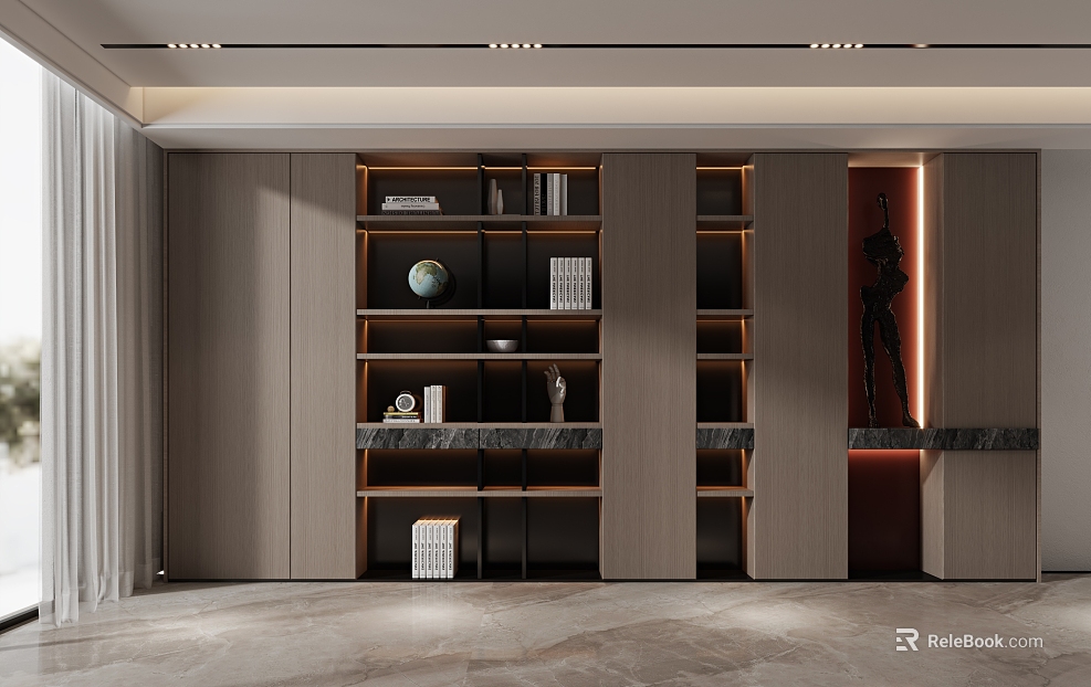 decorative cabinet bookcase texture