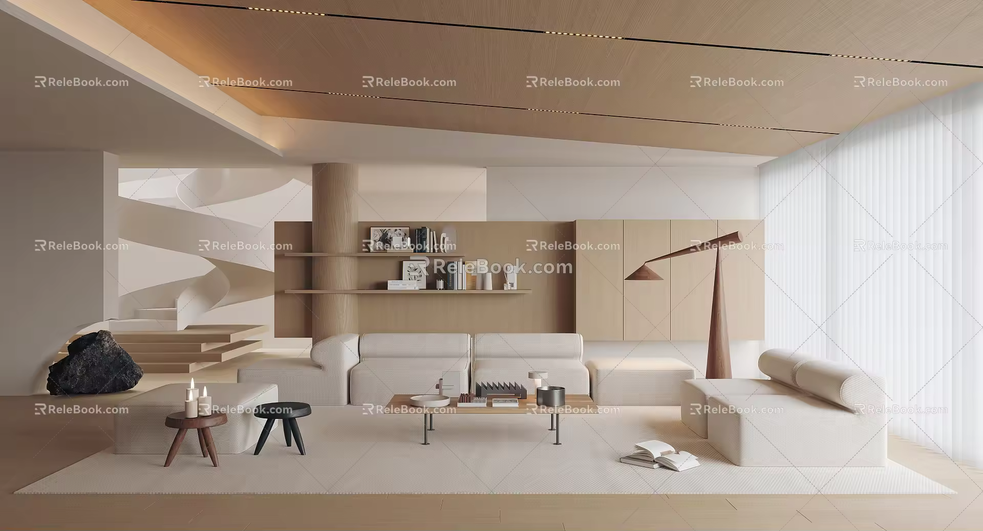 modern living room home living room 3d model