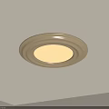 Round Modern Beige Ceiling Light With Textured Edge And Warm Glow For Home Interior 3d model