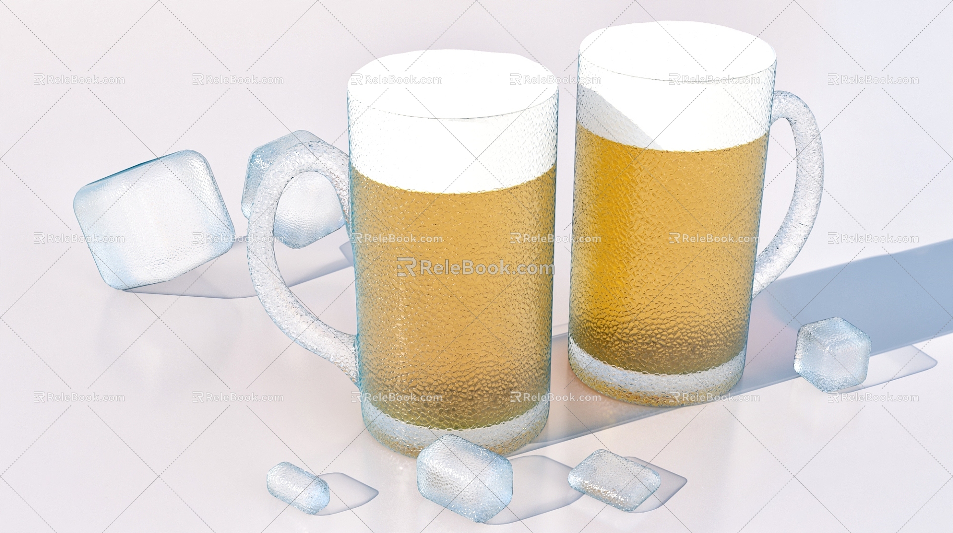 beer beer mug ice cubes model