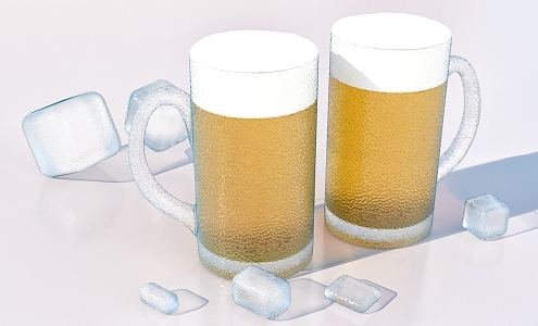 beer mug ice cubes 3d model