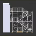 Iron frame large iron frame iron frame house factory industrial iron frame iron ladder rigid ladder work frame rigid scaffold 3d model