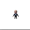 Cartoon Businessman Doll In Suit With Tie Front And Back View Design