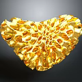 Golden Heart Shaped Decorative Household Item Featuring Hollow Glossy Texture And Surface Details