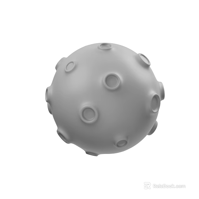 Gray Sphere With Multiple Circular Surface Indentations Modern Abstract 3d model 