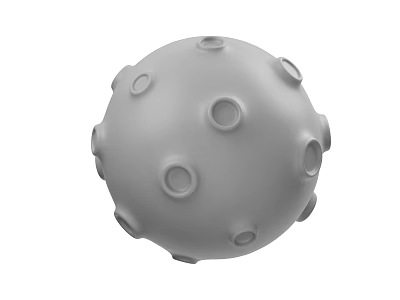 Gray Sphere With Multiple Circular Surface Indentations Modern Abstract 3d model