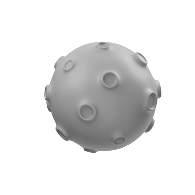 Gray Sphere With Multiple Circular Surface Indentations Modern Abstract 3d model