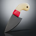 Small Utility Knife Featuring Black Blade Light Handle And Red Wrapped Section 3d model