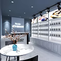 E Cigarette Collection Store Front With Thinker YOOZ POOLAN RELX Brand Displays 3d model