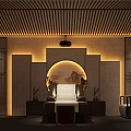 Cozy SPA Sauna Lounge With Recliners Warm Lighting And Landscape Mural