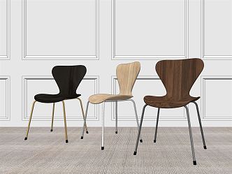 Nordic Dining Chair Single Chair Ant Chair 3d model